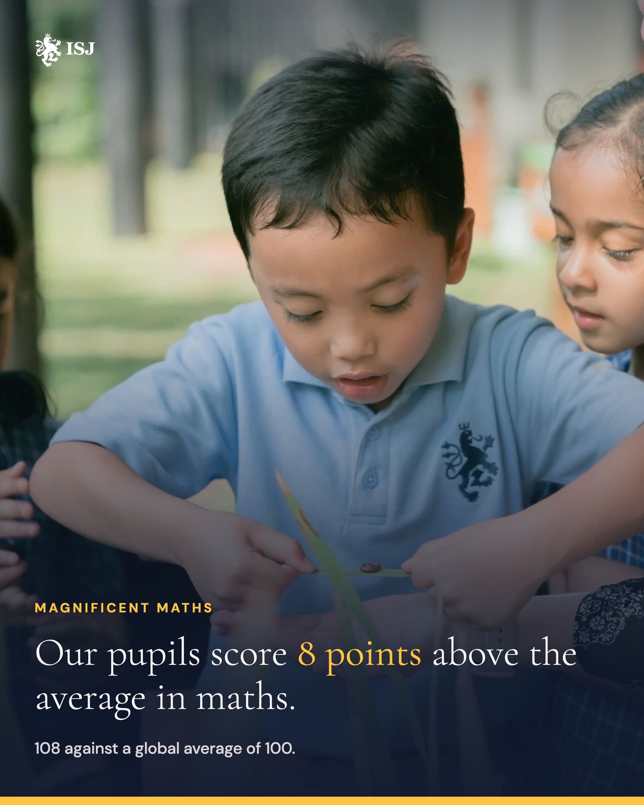 Pupils score 8 points above the global average in maths