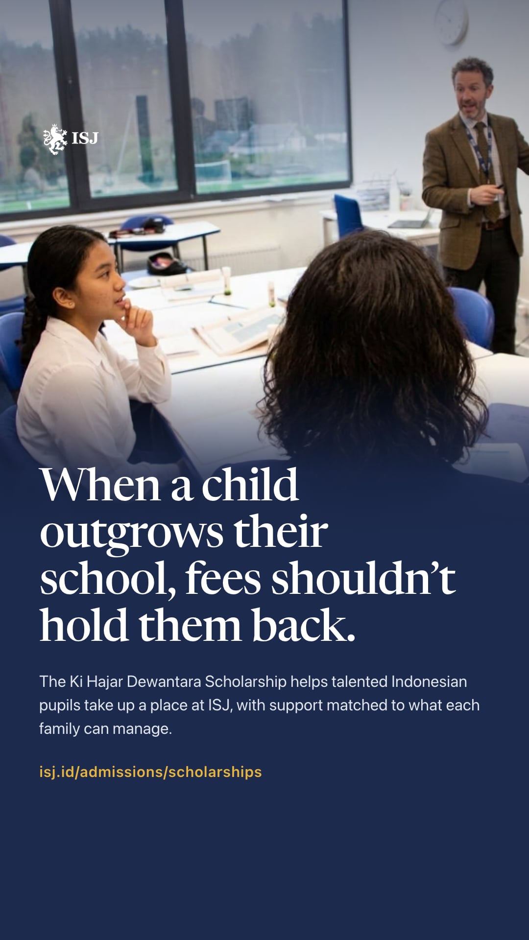 When a child outgrows their school, fees shouldn’t hold them back.