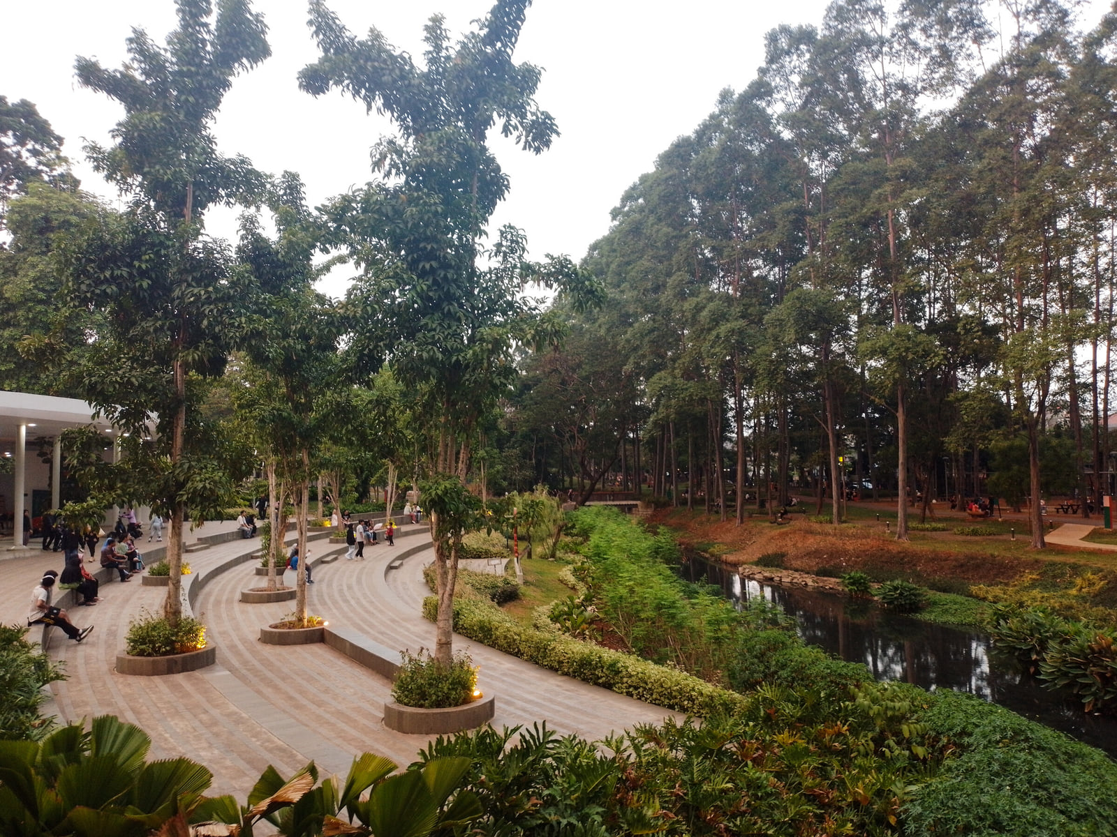 Tebet Eco Park amphitheatre, a popular green space in South Jakarta for families and residents