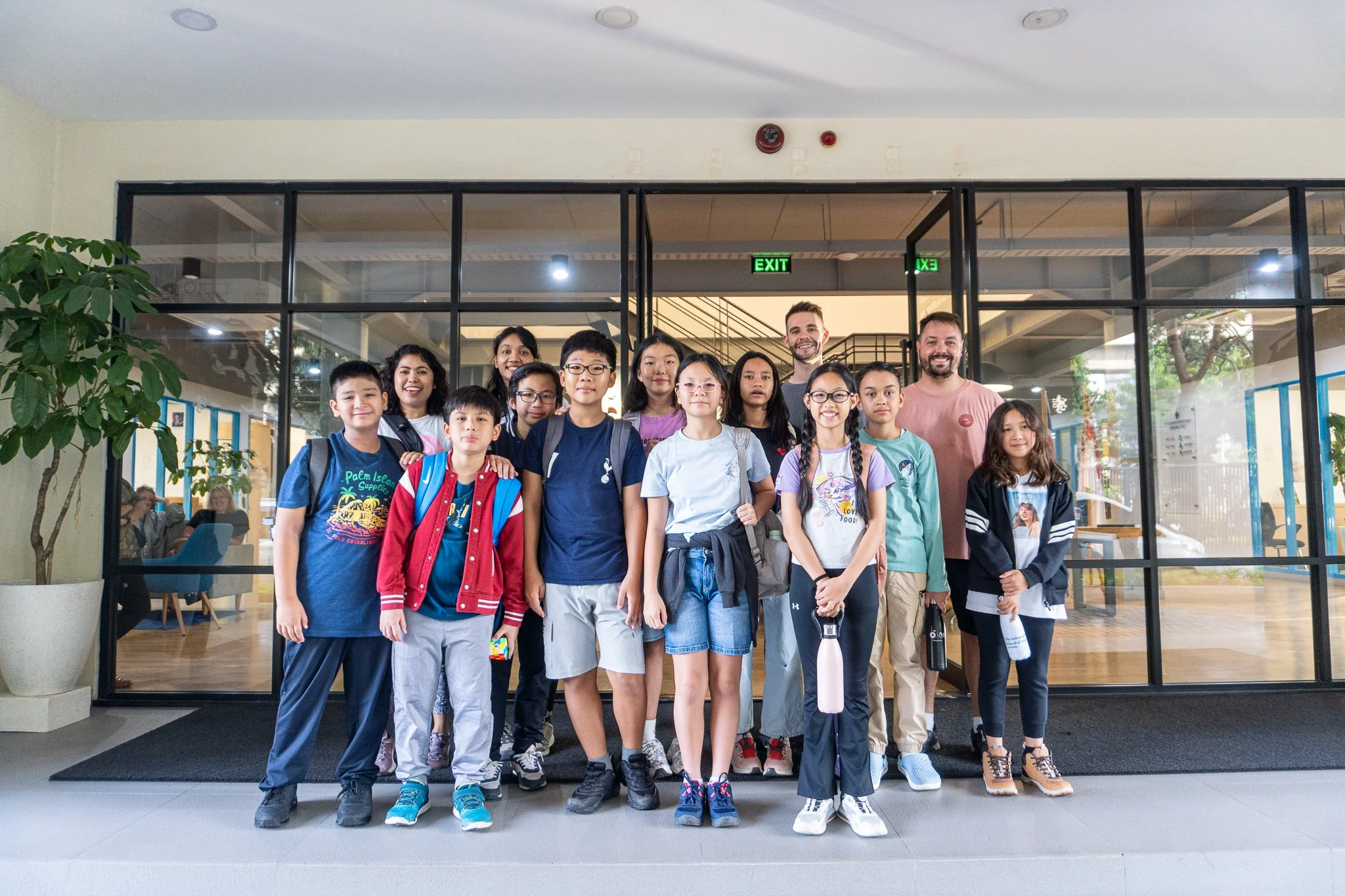 ISJ pupils and teachers before a residential trip